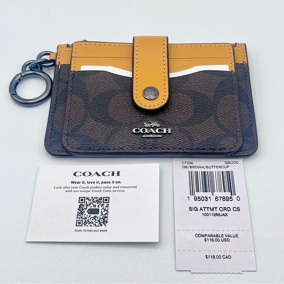 Coach Bags Coach Attachment Card Case In Signature Canvas Poshmark